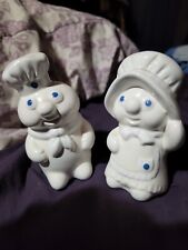 Vintage Pillsbury Co. Dough Boy & Dough Girl Salt & Pepper Shaker Set 1988