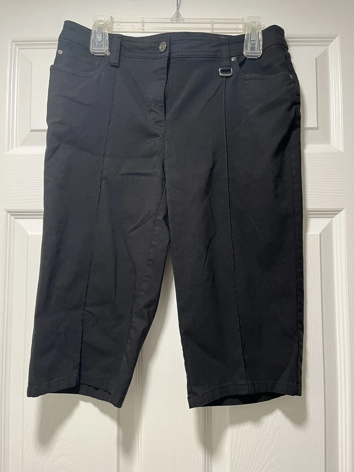 Style & Co Pantalón Corto Largo Negro para Mujer  Foto 1 de 4