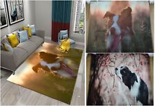 Border Collie Dog Rug soft carpet living room decoration owner lover rectangle