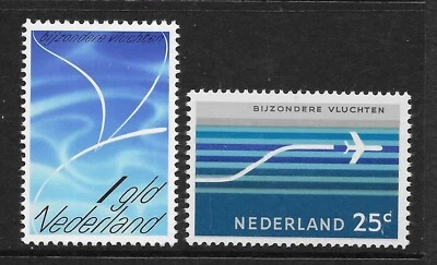  Países Bajos 1966 y 1980 - sellos de correo aéreo para vuelos especiales   Foto 1 de 4