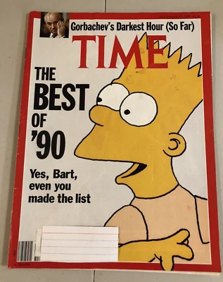 Time Magazine Dec 31, 1990 Bart Simpson/The Best of '90 Cover - Image 1 of 4