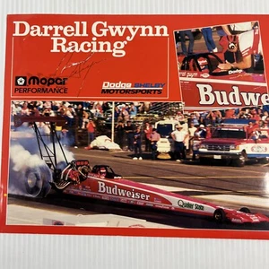 Signiertes Darrell Gwynn Racing Budweiser Dodge Dragster Vintage NHRA Handout - Bild 1 von 3