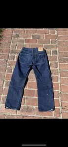 Vtg Rare S Type Dark Levis Big E Single Stitch  Redline 501s Jeans Usa 32 X 29 # - Picture 1 of 6