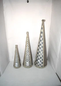 MacKenzie-Childs Crystal Palace Suede Cone Trees, Set of 3 #: 35800-1080 NWT - Picture 1 of 4