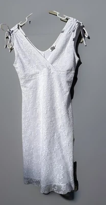 Vestido Babydoll Taboo Vintage Y2K Blanco Talla L Hada Encaje Bordado Cottage Fairy Foto 1 de 4