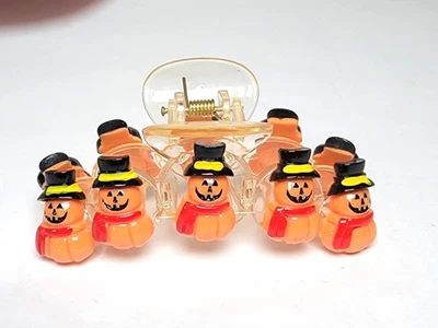 Clip de pelo de plástico pasadores accesorio para el cabello naranja calabazas de Halloween Foto 1 de 4