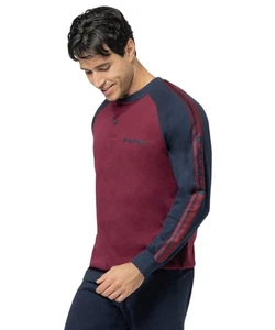 Pigiama uomo a serafino in jersey di cotone caldo Lotto LP2124 - Picture 1 of 3