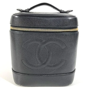 CHANEL A01998 CC CC Mark logo Bag Vanity Bag Vertical Hand Bag - Picture 1 of 18