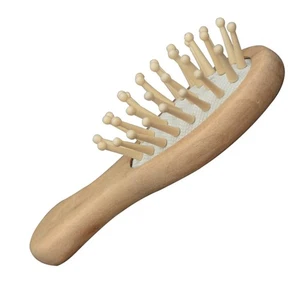 Pettine Legno Portatile Piccolo Viaggio Massaggio Legno Spazzola Cuoio Capelluto - Foto 1 di 12