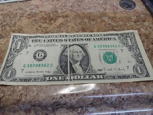 1988 One Dollar Bill Of Center error print Bill  Chicago Nice Bill - Picture 1 of 12