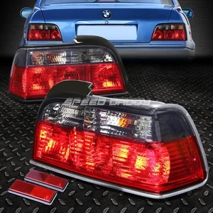 POUR 92-99 BMW SERIE 3 E36 2 PORTES ROUGE/OBJECTIF FUMÉ FEU ARRIÈRE FREIN FEUX DE RECUL - Photo 1/5