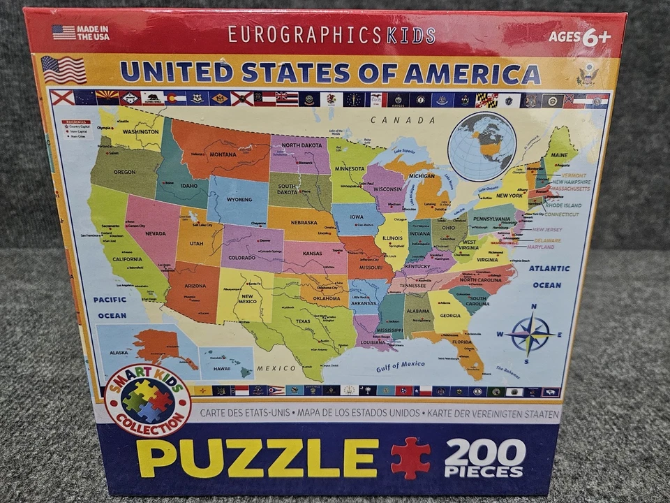 Eurographics Puzzle 200 PC - Map of The US