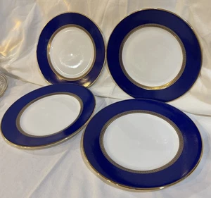 Wedgwood Renaissance Gold Blue Salad Dessert Plate 8” Set Of 4 NEW Wedgewood - Picture 1 of 5
