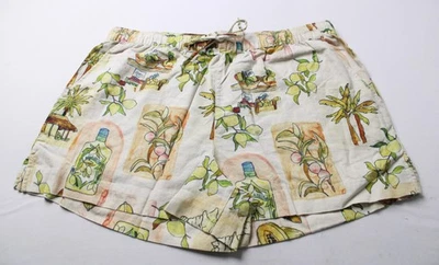 Pantalones Cortos Topshop Para Mujer Tiro Alto Cordón Lino AC2 Multi Grande (EE. UU. 12) NUEVOS CON ETIQUETAS Foto 1 de 3