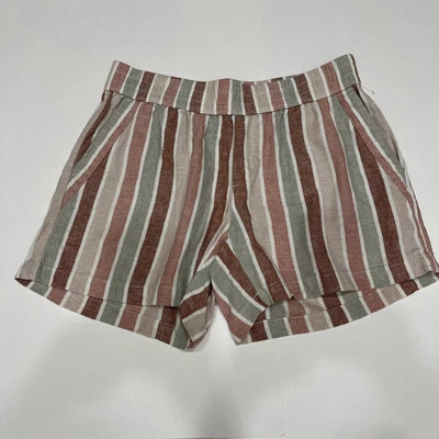 Merona Women's Big Sur Linen  Striped  4 Pockets Shorts Size Small - Image 1 of 4
