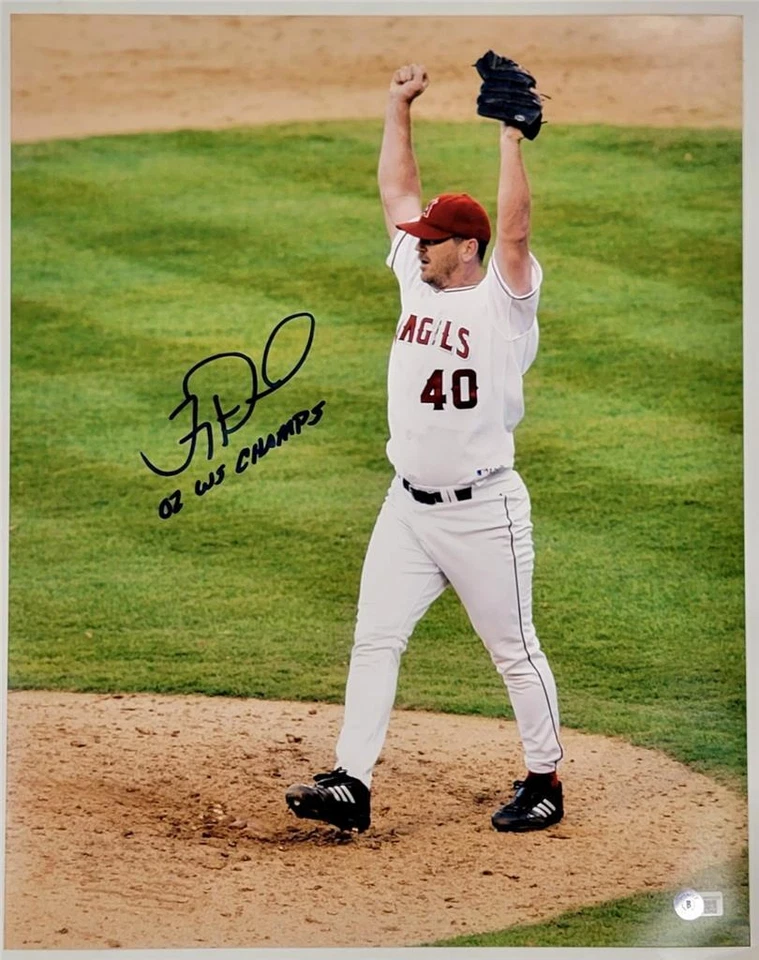Troy Percival Firmado "02 WS Champs" 16x20 Foto Ángeles Autógrafo BAS Beckett Wit Foto 1 de 4