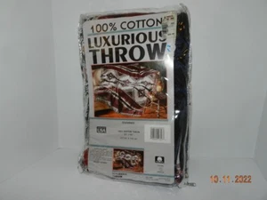 Kohl's 100% COTTON BLANKET/THROW 50" x 60" SHAWNEE made in USA aztec - Picture 1 of 2