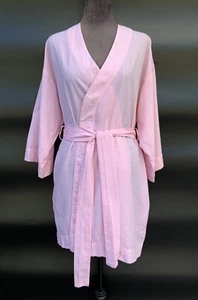 UGG Size S Cotton Lightweight Relaxed Fit Bath Robe Pink Pockets Belt - Picture 1 of 19