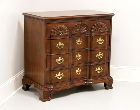 DREXEL Chippendale Cherry Block Front Goddard Bachelor Chest Cover