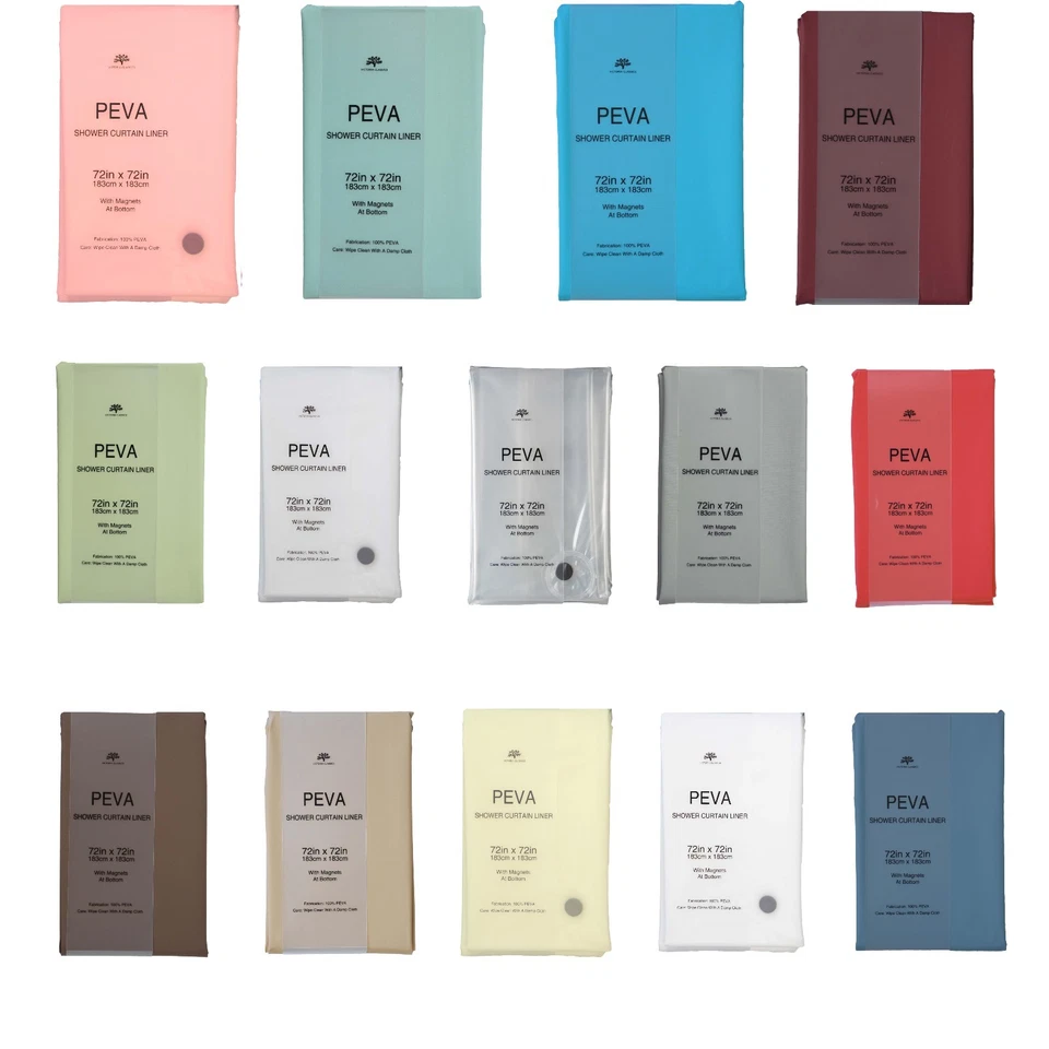Soft Non-Toxic PEVA Shower Curtain Liner w/ magnets: Eco-Friendly, Mildew Resist - Image 1 of 1