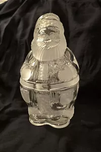 Santa Treat Jar Gorham Crystal Holiday Traditions North Pole Express 9 1/4" - Picture 1 of 7
