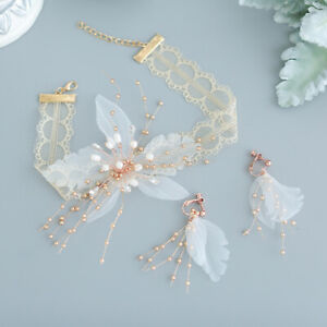  Dangler Earrings for Woman Fashion Women Pearl Lace Kit Bride Dress