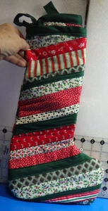 Christmas stocking potholder two pieces both pot holders hand made holly berries - Picture 1 of 5