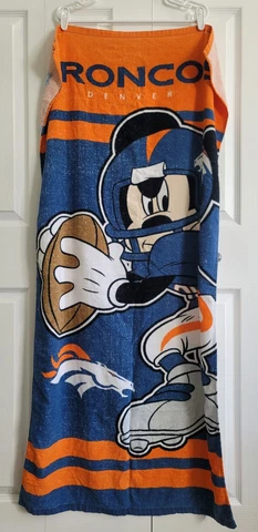 Official Licensed Disney/NFL Denver BRONCOS Mickey Mouse Beach Dorm Bath Towel Cover