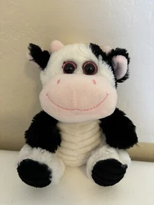 Walmart White Black Smiling Cute Cow Boos Kids Ribbed Plush Toy Stuffed Animal - Picture 1 of 5