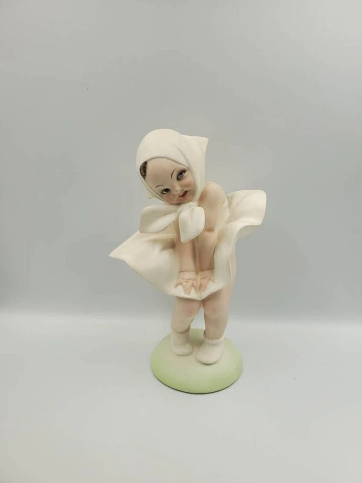 ceramica Cacciapuoti colpo di vento epoca 1930s porcellana arte Lenci Essevi - Immagine 1 di 1