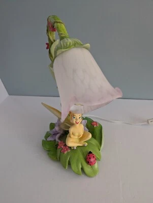 FUNCIONANDO Disney Tinker Bell 14” Lámpara de Mesa Flor Tulipán Hampton Bay 2004 Como Nueva Foto 1 de 4
