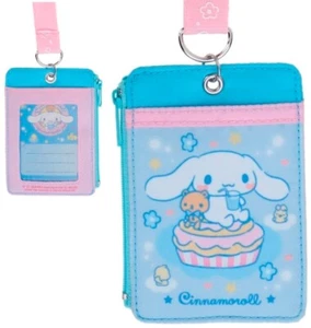Cinnamoroll Monedero Insignia Tarjeta de identificación Estuche Billetera Bolsa con Cremallera Cordón - Imagen 1 de 4