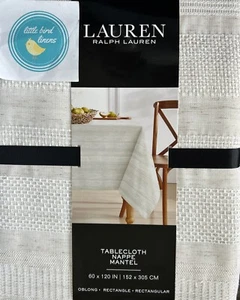 Ralph Lauren Tablecloth 60 x 120 Clemens Linen Beige Neutral New Seats 10-12 - Picture 1 of 7