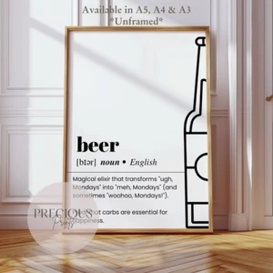 Poster stampa umorismo birra divertente bar / stampa umorismo divertente / poster cucina wine bar - Foto 1 di 6