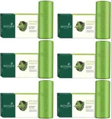 Biotique Basil And Parsley Revitalizing Body Soap, 150g (Pack of 6) - Image 1 of 3