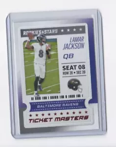 LAMAR JACKSON 2020 ROOKIES & STARS FOOTBALL TICKET MASTERS INSERT - VERSANDKOSTENFREI - Bild 1 von 23