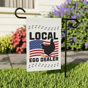 Local Egg Dealer 2-Sided Garden Flag | American Chicken | Chicken Egg Lady Flag - Picture 1 of 4