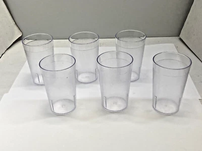 NEW ~ Heavy-Duty Plastic Restaurant Tumblers, 9.5 Ounce, Clear (Set of 6 ) - Image 1 of 3