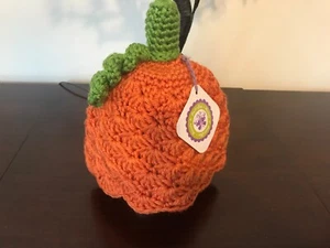Knitted Pumpkin Hat For Unisex Baby/Toddler Halloween Beenie Hat Sz L 12-24 M - Picture 1 of 7