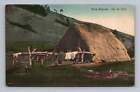 Mapuche Indian Ruka House  Antique Chile Postcard Andes Temuco Cautin 1910S