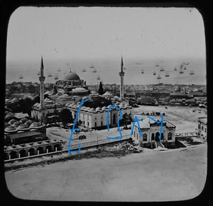 CONSTANTINOPE THE SULEYMANIYE MOSQUE C1870 Magic Lantern Slide PHOTO ISTANBUL - Picture 1 of 5