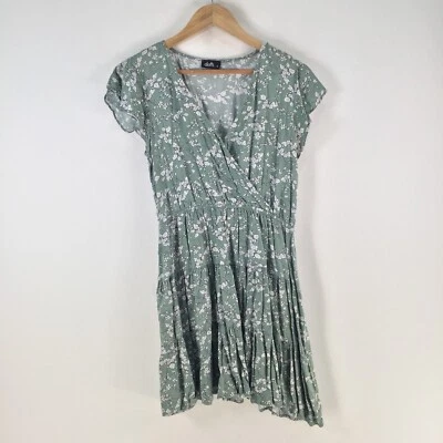 Vestido Dotti Mujer 12 Ajuste Acampanado Verde Floral Manga Corta Cuello en V Viscosa 112295 Foto 1 de 4