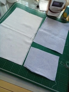 3 pieces of 14count Aida. White. White Blue. 45x27, 30x23, 22x17cms - Picture 1 of 5