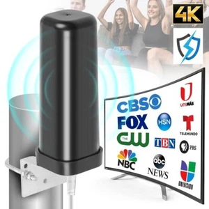 6000Miles HDTV 4K 1080P Digital TV Antennas Outdoor Indoor 360° Signal Amplified - Picture 1 of 17