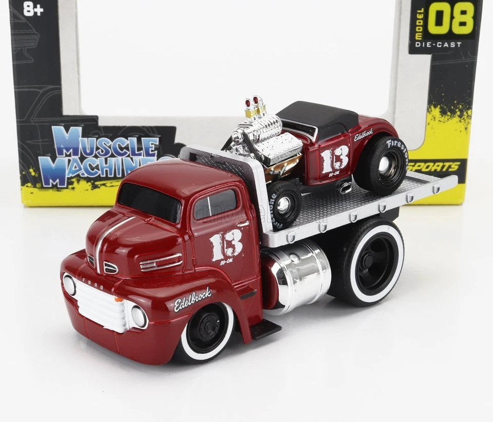 1/64 MAISTO - FORD USA - COE FLATBED TRUCK CAR TRANSPORTER 1965 WITH 11532-17 - Immagine 1 di 1