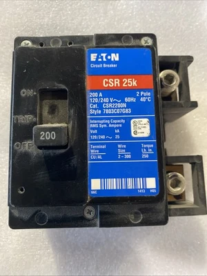 Eaton CSR2200N Type CSR Standard Circuit Breaker - Black - Image 1 of 4