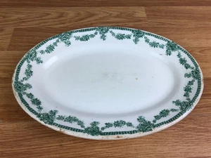 Vitrified John Maddock & Sons White & Green Ceramic Platter - Picture 1 of 9