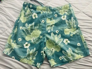 Laguna Originals Swim Shorts M Floral Tropical Green Design  - Picture 1 of 5