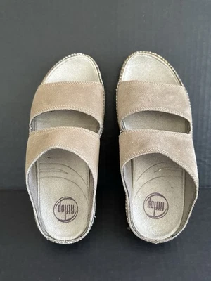 Sandalias para mujer Fitflop beige gamuza cuero Lolla talla 7 Foto 1 de 4