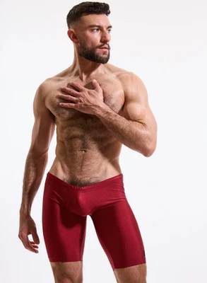 N2N Bodywear Hombres Borgoña Rojo Héroe Gimnasio Emisión Motociclista Compresión Pantalones Cortos XL Foto 1 de 3
